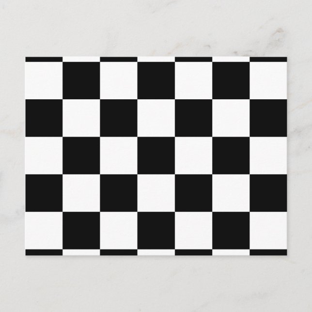 Carte Postale Motif À damiers noir et blanc (Devant)