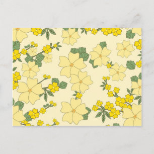 Carte Postale motif à fleurs jaunes