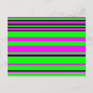 Carte Postale Motif à rayures couleur noir rose chaud
