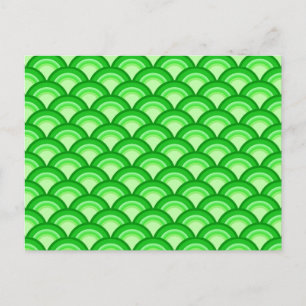 Carte Postale Motif à vagues Art déco - vert jade