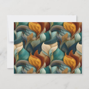 Carte Postale Motif Abstrait sans couture de formes organiques