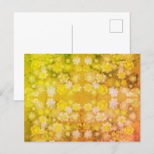 Carte Postale Motif Aquarelle Rétro Floral Abstrait Salé