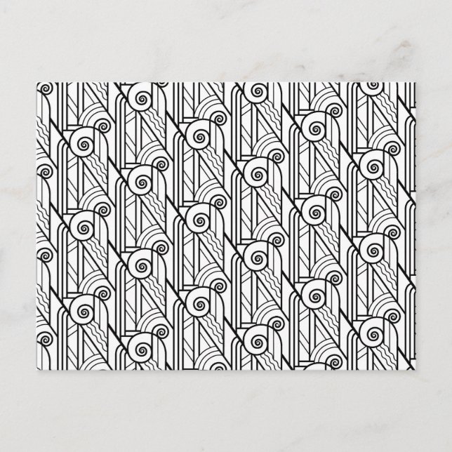 Carte Postale Motif Art déco noir et blanc (Devant)