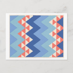 Carte Postale Motif Art Déco vintage en bleu