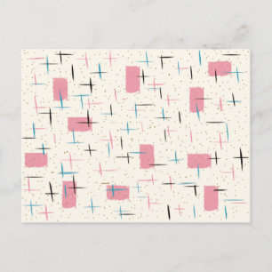 Carte postale Motif atomique rétro