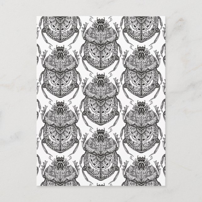 Carte Postale Motif Avec Doodle À Main (Devant)