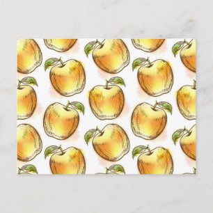 Carte Postale Motif avec pomme jaune