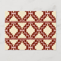 Motif Aztec Ikat - Beige, Bourgogne et Rose