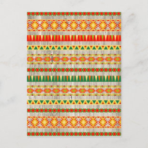 Carte Postale Motif aztèque moderne sur bois