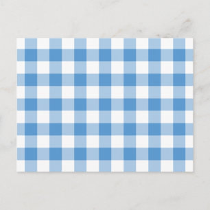 Carte Postale Motif bleu clair et blanc En vichy