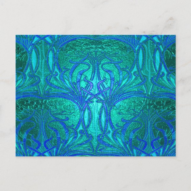 Carte Postale Motif bleu eau (Devant)
