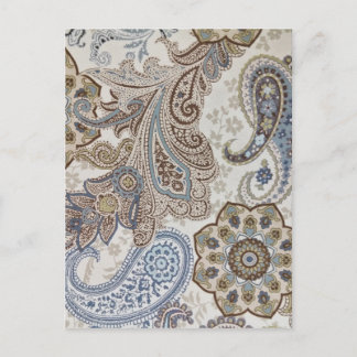 Carte Postale Motif bleu et Brown Paisley