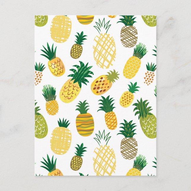 Carte Postale Motif branché à l'ananas (Devant)