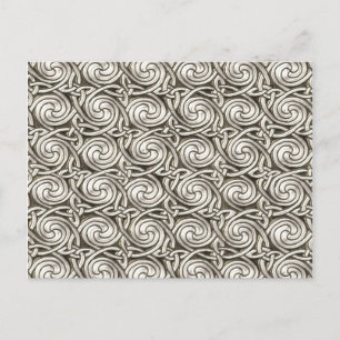 Carte Postale Motif brillant Argent Celtique Noeuds Spiral brill