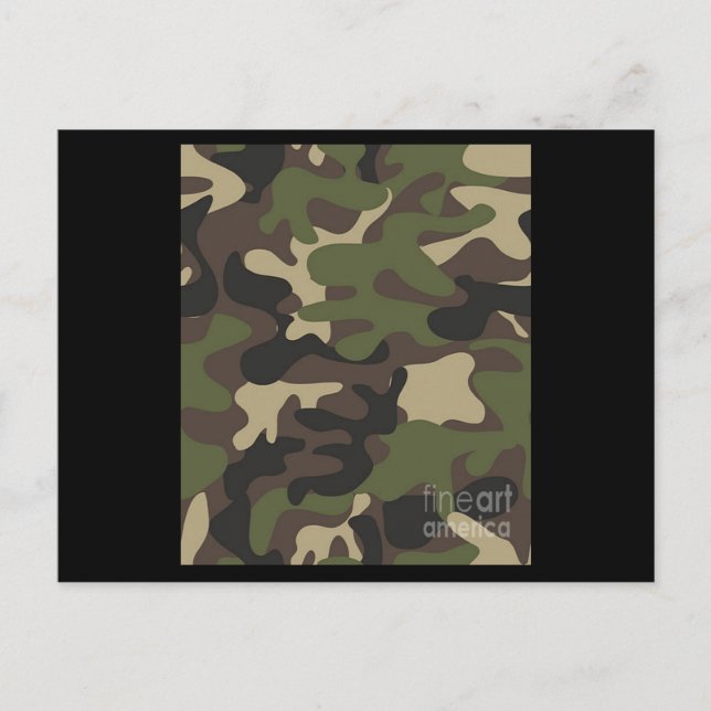 Carte Postale Motif Camo Camouflage (Devant)