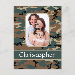 Carte Postale Motif camo Woodland