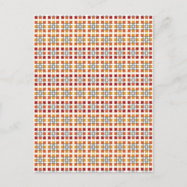 Carte Postale Motif carré moderne géométrique rouge ambre (Devant)