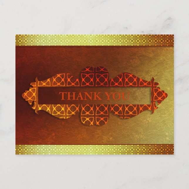 Carte Postale Motif celte contemporain orange (Devant)