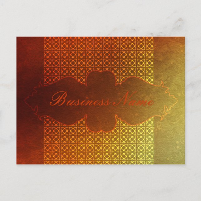 Carte Postale Motif celte contemporain orange (Devant)