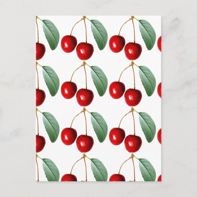 Carte Postale Motif cerise (Devant)