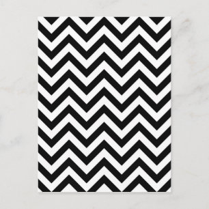 Carte Postale Motif Chevron blanc noir simple
