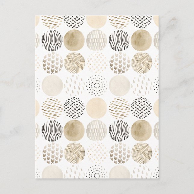 Carte Postale Motif circulaire Abstrait neutre (Devant)