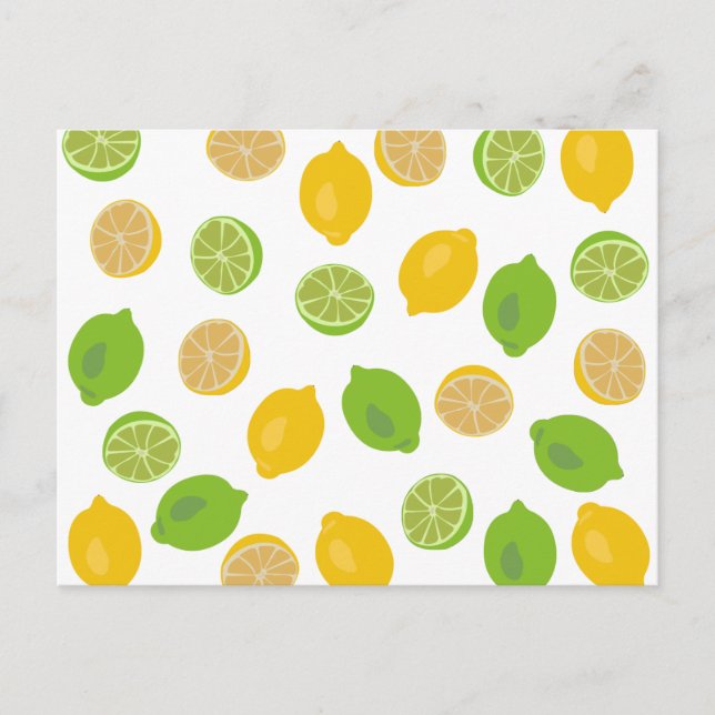 Carte Postale Motif citron et lime (Devant)