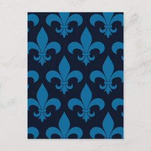 Carte Postale Motif classique de fleur de lis française