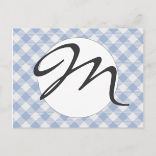 Carte Postale Motif classique En vichy bleu coché