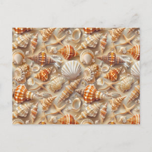 Carte Postale Motif Coastal Elegance Seashell