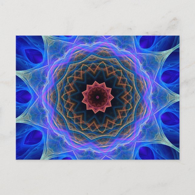 Carte Postale Motif coloré à fleurs de kaléidoscope (Devant)