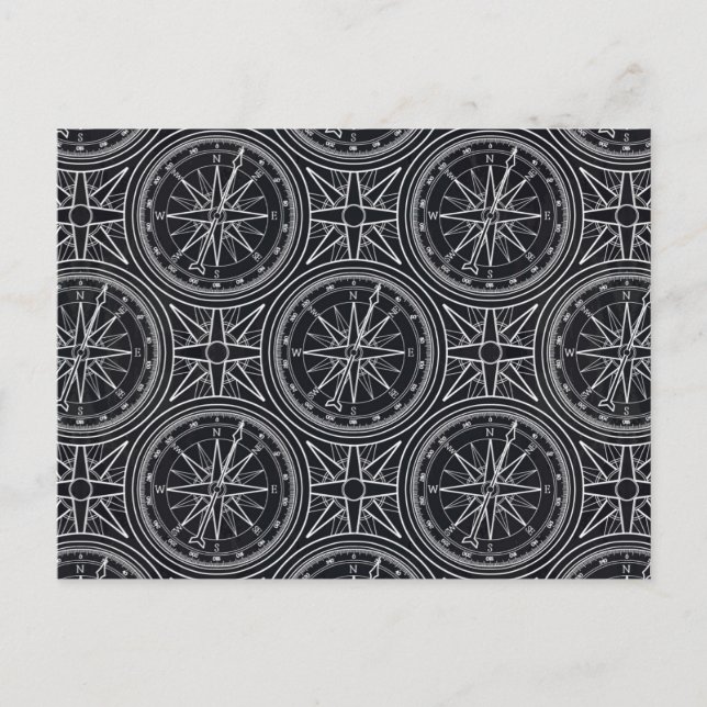 Carte Postale Motif Compass Rose éolien (Devant)