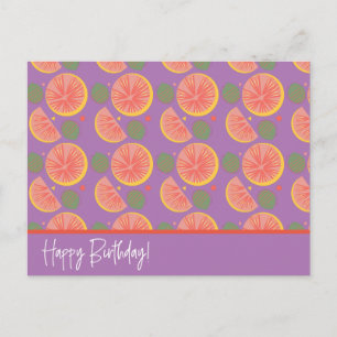 Carte Postale Motif Confetti aux pamplemousses de fruits