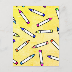 Carte Postale Motif Crayon de dessin