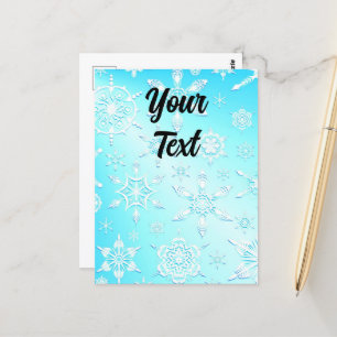 Carte Postale Motif Crystal Snowflakes