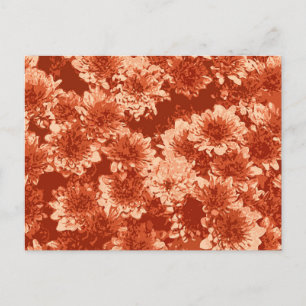 Carte Postale Motif Dahlia Graphique Moderne, Mandarin Orange