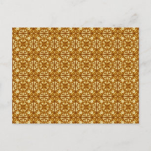 Carte Postale Motif Damas médiéval, cuivre et crème