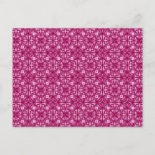 Carte Postale Motif damas médiéval, vin de Bourgogne