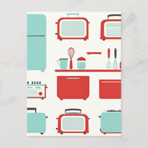 Carte Postale Motif d'appareils de cuisine rétro
