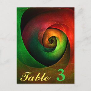 Carte Postale Motif d'art abstrait moderne floral rouge et vert 