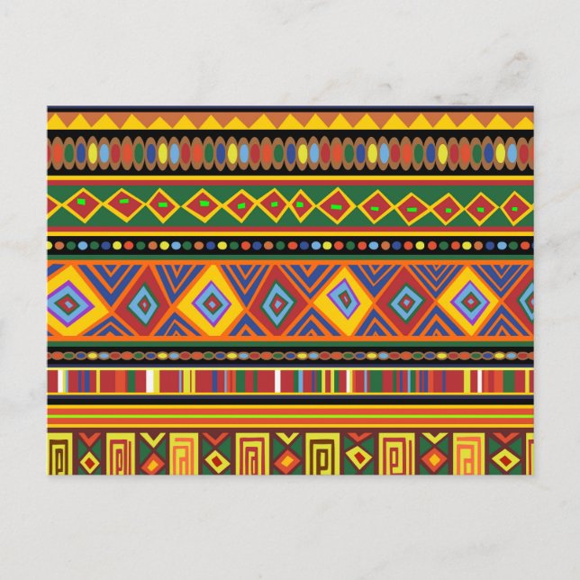 Carte Postale Motif d'art ethnique en Afrique (Devant)