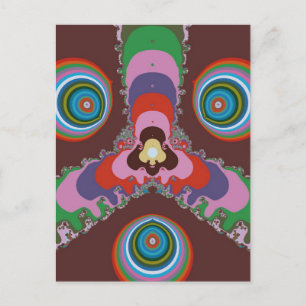 Carte Postale Motif d'art rétro psychédélique des années 70