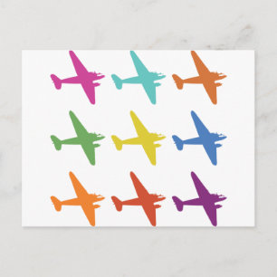 Carte Postale Motif d'avion vintage Punk Retro