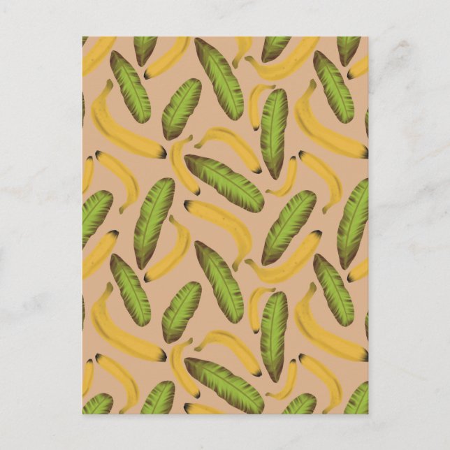 Carte Postale Motif de banane beige tropique (Devant)