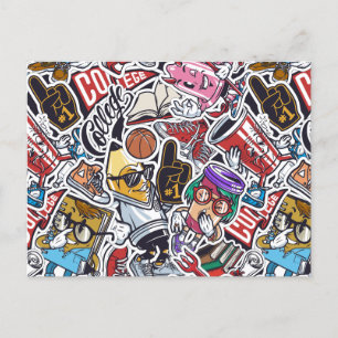 Carte Postale Motif de bandes dessinées du collège
