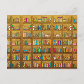 Carte Postale motif de bibliothèque