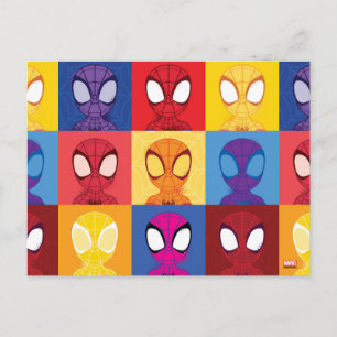 Carte Postale Motif de blocs de couleur Spidey Sens de Spidey