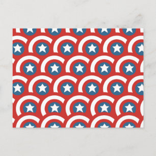 Carte Postale Motif de bouclier qui se chevauche de Captain Amer