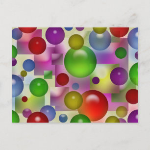 Carte Postale Motif de bulles colorées