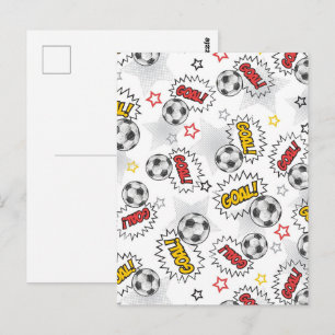 Carte Postale Motif de but de football de bande dessinée – Sport